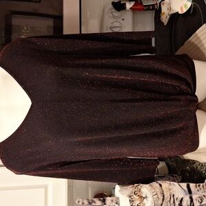 A women's Amana stretch 3/4 sleeve metallic plus size top 2X